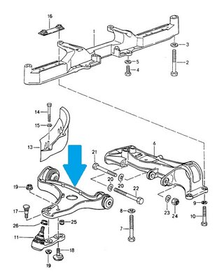 Front Control Arm 964/965 - Clubsport - Right - Remanufactured - Send In