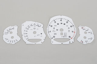 Jeu de fonds de compteur blanc 991 Turbo , PDK, mp/h avec Logo