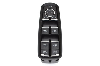 Commutateur ( lève-vitre / rétro ext. / coffre ) côté chauffeur noir mat/chromé brillant
