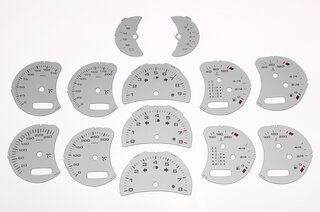Fonds compteurs argent 996 turbo / 996.2 GT3  avec ordinateur de bord + logo sur compte-tours