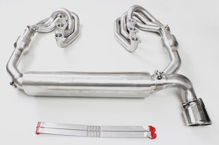 Ligne d'échappement "Brombacher" 964 inox, sans cata et sans chauffage avec 1 sortie 90mm