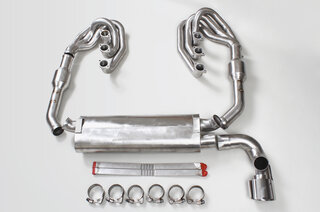 Ligne d'échappement "Brombacher" 964 inox, sans cata et sans chauffage avec 1 sortie 90mm
