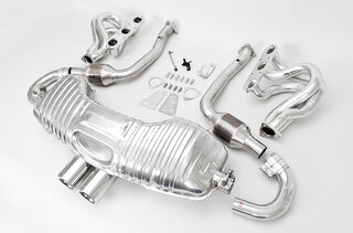 Abgasanlage 987 Cayman "BROMBACHER", 200Zellen HD Kats, 2x90mm Endr., Sound Version Export