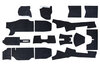 Carpet Set 911 1970-73 - RS 2.7 L 1973 Touring - Black - German Cellulose Velour (Zellstoff Velour)
