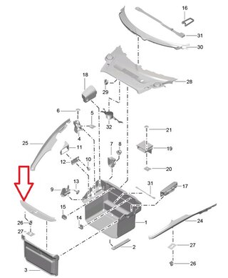 Front Trunk Latch Trim - Black
