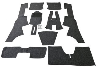 Carpet Set 911 1965-68 SWB Coupe - Black - German Hair Yarn Loop (Haargarn Bouclé)