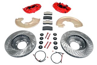 Kit freins avant ''Big red'' (4 pistons) Ø322x32mm, disques percés et étriers origine