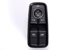 Commutateur leve-vitres retroviseur exterieur cote conducteur noir mat/chrome finition brillante