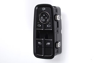 Commutateur leve-vitres retroviseur exterieur cote conducteur noir mat/chrome finition brillante