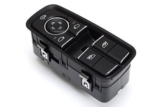 Commutateur leve-vitres retroviseur exterieur cote conducteur noir mat/chrome finition brillante