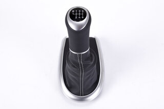 Schaltsack Leder schwarz, Naht weiss Schaltknauf Mod. 986/996 (6-gang)