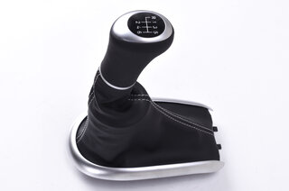 Schaltsack Leder schwarz, Naht weiss Schaltknauf Mod. 986/996 (6-gang)