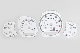 Jeu de fonds de compteur blanc 991 Turbo S, PDK, mp/h