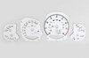 Jeu de fonds de compteur blanc 991 Turbo S, PDK, mp/h