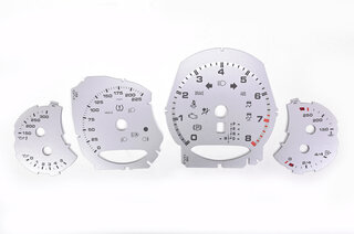 Zifferblattsatz Silber 991.2 Turbo, PDK, MPH, Fahrenheit, mit Logo, silberner Ring DZM
