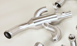 Sport-Abgasanlage "Brombacher" 964 ,Leer Kat, 2x Endrohr oval 90mm Export Edelstahl