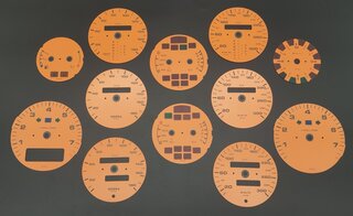 FVD Brombacher Instrument Face Set 964 / 965 3.3L / 993 - RS Orange - Rest of World (RoW) Design