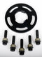 Distanzscheibe 11mm Alu "Schwarz" zentriert (1St.) incl. Schwarzer Radschrauben