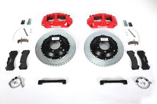 Brembo-Sport System GT (6-Kolben) 380x32mm, VA geschlitzte Scheiben, Bremssattel rot