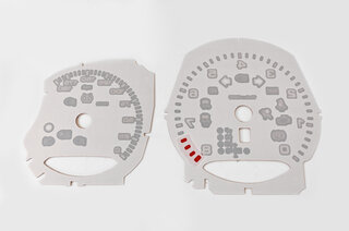 Jeu fonds de compteurs rouge indien 718 Boxster S / Cayman S - bte manu.- MPH - Fahrenheit