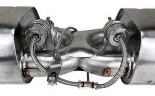 Klappen-Sportschalldämpfer 991 12- "BROMBACHER", 4x90mm Endrohre