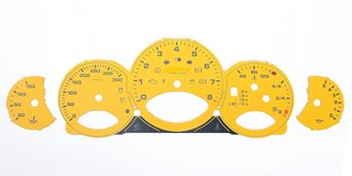 Fonds compteurs speed-jaune 997.2 Turbo, PDK,  k/mh, Celsius