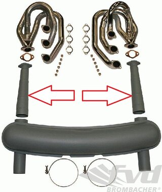 Race Exhaust Pipes - From Exhaust Manifold to Muffler - From Part # FVD 111 911 16