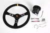 GT2 Steering Wheel Kit - Black Suede - Yellow Indicator - ø 350 mm - For Models With AB