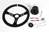 GT2 Steering Wheel Kit - Black Suede - Yellow Indicator - ø 350 mm - For Models With AB