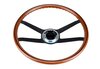 Wood Steering Wheel Ø 400 mm - 4 Spokes Black - Without Horn Button - 911 / 912 / 914
