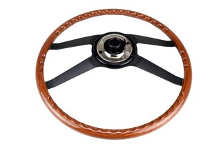 Wood Steering Wheel Ø 400 mm - 4 Spokes Black - Without Horn Button - 911 / 912 / 914