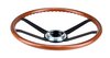 Wood Steering Wheel Ø 400 mm - 4 Spokes Black - Without Horn Button - 911 / 912 / 914