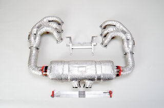Exhaust System Race 997 GT3 Cup "M&M" with 100 cell cat, stainless steel, with tips 2x76mm