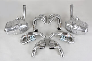 Abgasanlage 997 -08 "BROMBACHER" Edelstahl , 200er HD-Katalysatoren 4x90mm Endrohre