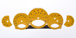 FVD Brombacher Instrument Face Set 997.2 - Speed Yellow - Manual - MPH - 200 MPH