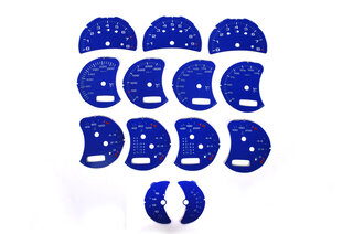 FVD Brombacher Instrument Face Set 986 / 996.2 / 996.2 GT3 - 2002-2005 - Blue (Pantone 661C)