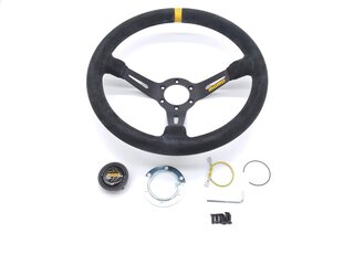 Lenkrad MOMO Mod.08 Wildleder schwarz 350m ohne TÜV ohne Nabe nur Fahrzeuge ohne AB