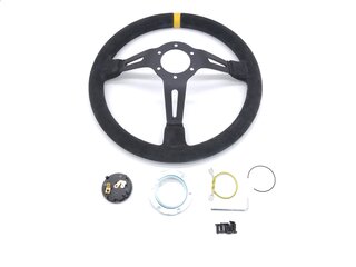 Lenkrad MOMO Mod.08 Wildleder schwarz 350m ohne TÜV ohne Nabe nur Fahrzeuge ohne AB