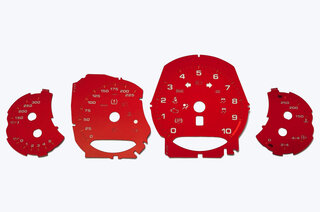 Instrument Face Set 991.2 GT3 - Guards Red - Manual - MPH - OEM Orange Tickmarks - With Logo