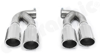 Endrohrsatz "Brombacher" 955 Turbo Edelstahl poliert- 4x100 mm rund schräg