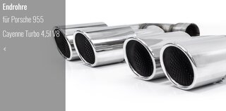 Endrohrsatz "Brombacher" 955 Turbo Edelstahl poliert- 4x100 mm rund schräg