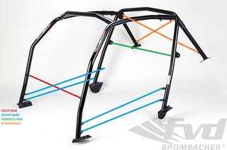 Heigo Roll Cage 964 Coupe - Steel - Sunroof - Weld In - X Diag. + Harn. Bar + 2 Door Bars + Dash