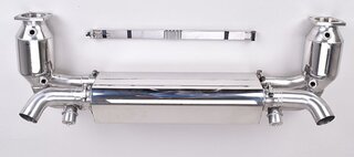 Silencieux sport "Brombacher" 997.2 turbo, à clapets avec cata.sport 200 cellules inox
