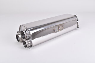 Silencieux sport "Brombacher" 997.2 turbo, à clapets avec cata.sport 200 cellules inox