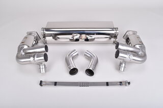 Silencieux sport "Brombacher" 997.2 turbo, à clapets avec cata.sport 200 cellules inox
