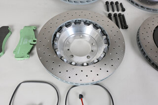 Kit de transformation 997 GT2/GT3 Ø380/350mm disques acier avec plaquettes pagid vert