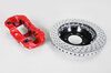 Sport Brake System - FRONT - BREMBO GT - 6 Piston - Drilled - Size 355 x 32 mm, Caliper red