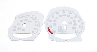 Instrument Face Set 718 GT4 RS - White - PDK - MPH - with Logo - with orange Tick Marks