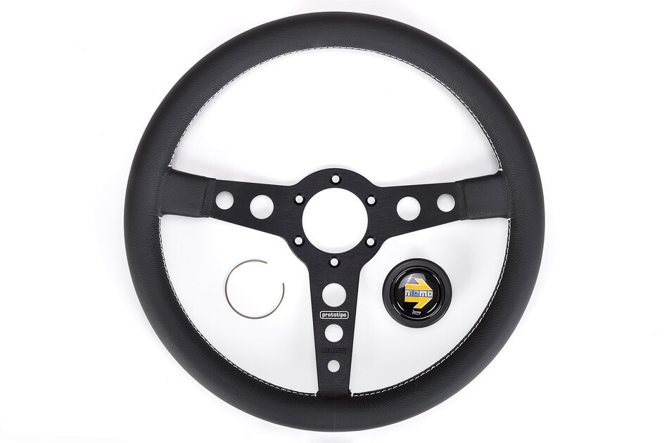 MOMO Steering Wheel - Prototipo - Black Leather - 350 mm - 6 x 70