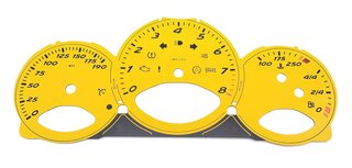Instrument Face Set 987.1 - 3.2 L / 3.4 L - Speed Yellow - Manual - MPH - 190 MPH